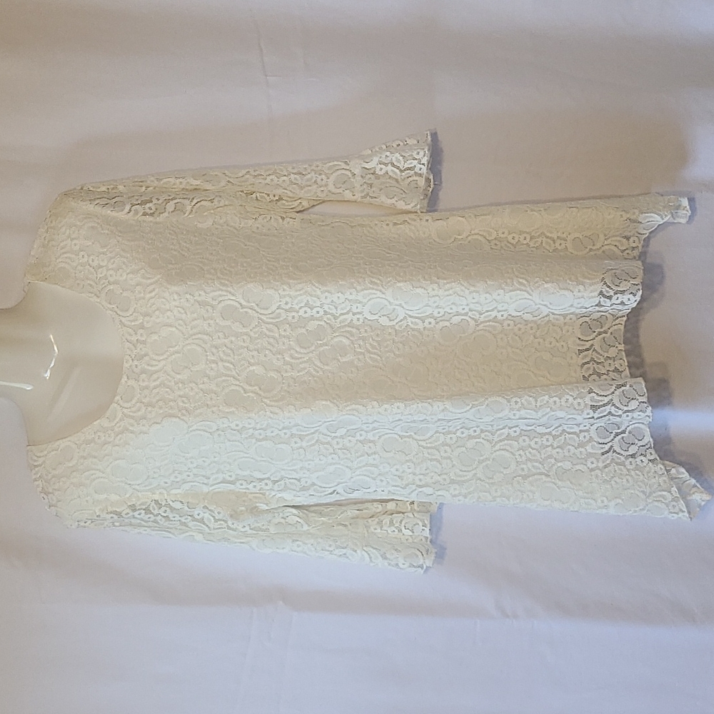 Cream Lace Blouse, Indigo Soul, Medium